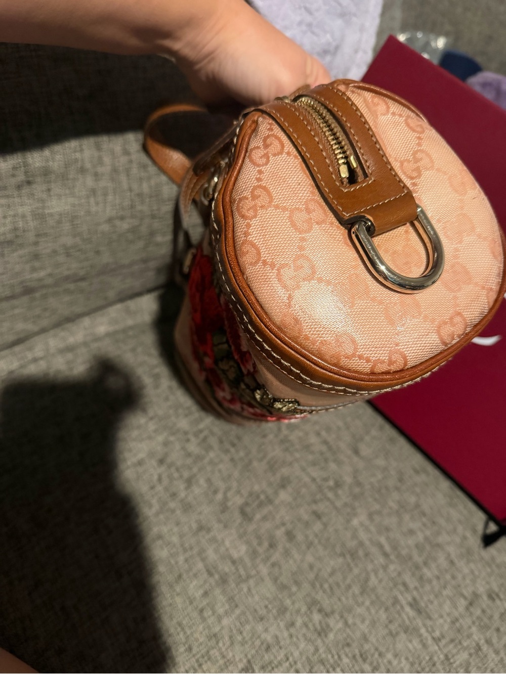 Gucci Pink/Brown GG Crystal Duchessa Small Boston Bag - Picture 8 of 16